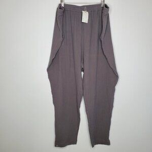 Barefoot Womens Gray Sun Soaked Cropped Pull On Pants Size 2X Lounge Baggy